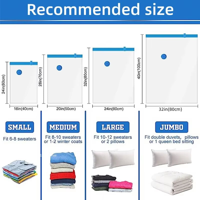 Vacuum Storage Bags Wardrobe Organizer Vacuum Seal Bag Space Saving Bags for Clothes Pillow Blanket Travel Vacuum Bag Package