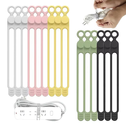 Silicone Cable Tie, Cable Organizer, Cable Straps, Reusable Cord Tie, Travel Cable Organizer, Cute Elastic Tie, Wire Tie