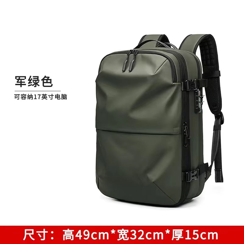 60L Expandable Vacuum Compression Backpack Airback with Air Pump Airline Approved Travel Backpack Waterproof Laptop Business Bag