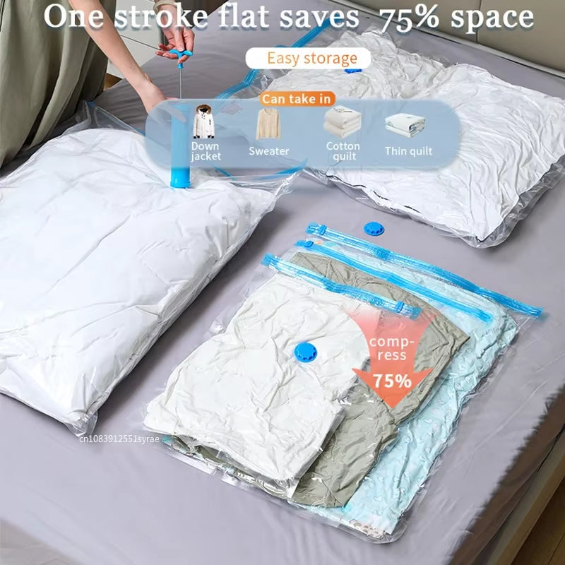 Vacuum Storage Bags Wardrobe Organizer Vacuum Seal Bag Space Saving Bags for Clothes Pillow Blanket Travel Vacuum Bag Package