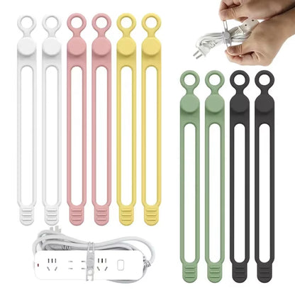 Silicone Cable Tie, Cable Organizer, Cable Straps, Reusable Cord Tie, Travel Cable Organizer, Cute Elastic Tie, Wire Tie