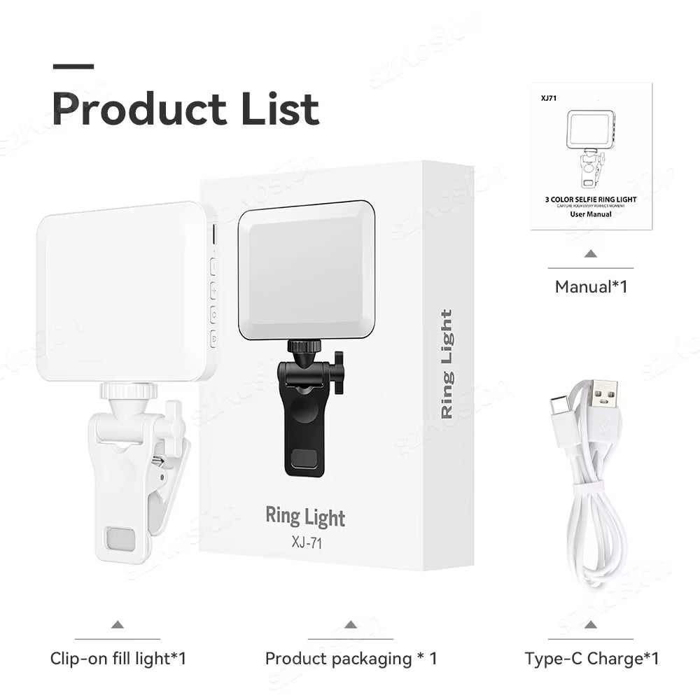 LED Fill Light Portable Mini Selfie Light for Laptop Video Conference Mobile Phone Vlog Live Broadcast Fill Lamp Photography