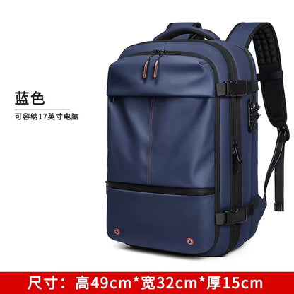 60L Expandable Vacuum Compression Backpack Airback with Air Pump Airline Approved Travel Backpack Waterproof Laptop Business Bag