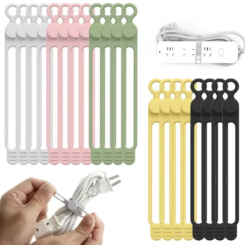 Silicone Cable Tie, Cable Organizer, Cable Straps, Reusable Cord Tie, Travel Cable Organizer, Cute Elastic Tie, Wire Tie