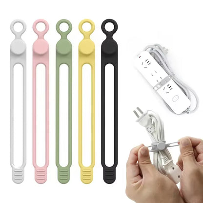 Silicone Cable Tie, Cable Organizer, Cable Straps, Reusable Cord Tie, Travel Cable Organizer, Cute Elastic Tie, Wire Tie